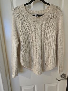 Windsor Cream Cable Knit Scoop Neck Sweater